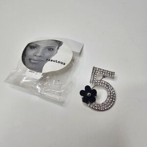 Silver Crystal Brooch NEW